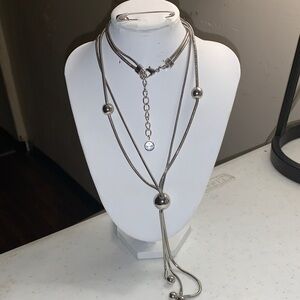 Alfani Mettallic ball snake chain Elegant Silver plated Necklace